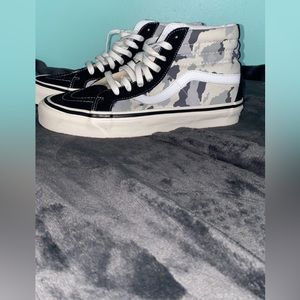 Vans size 9.5 women’s/8 men’s. Grey, white, and black